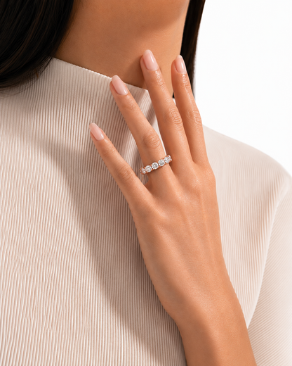18k Solid Gold Natural or lab grown 1.04 Ct Round Diamond  Full Eternity Wedding Band Gift  For Her - HIGHCARAT DIAMONDS