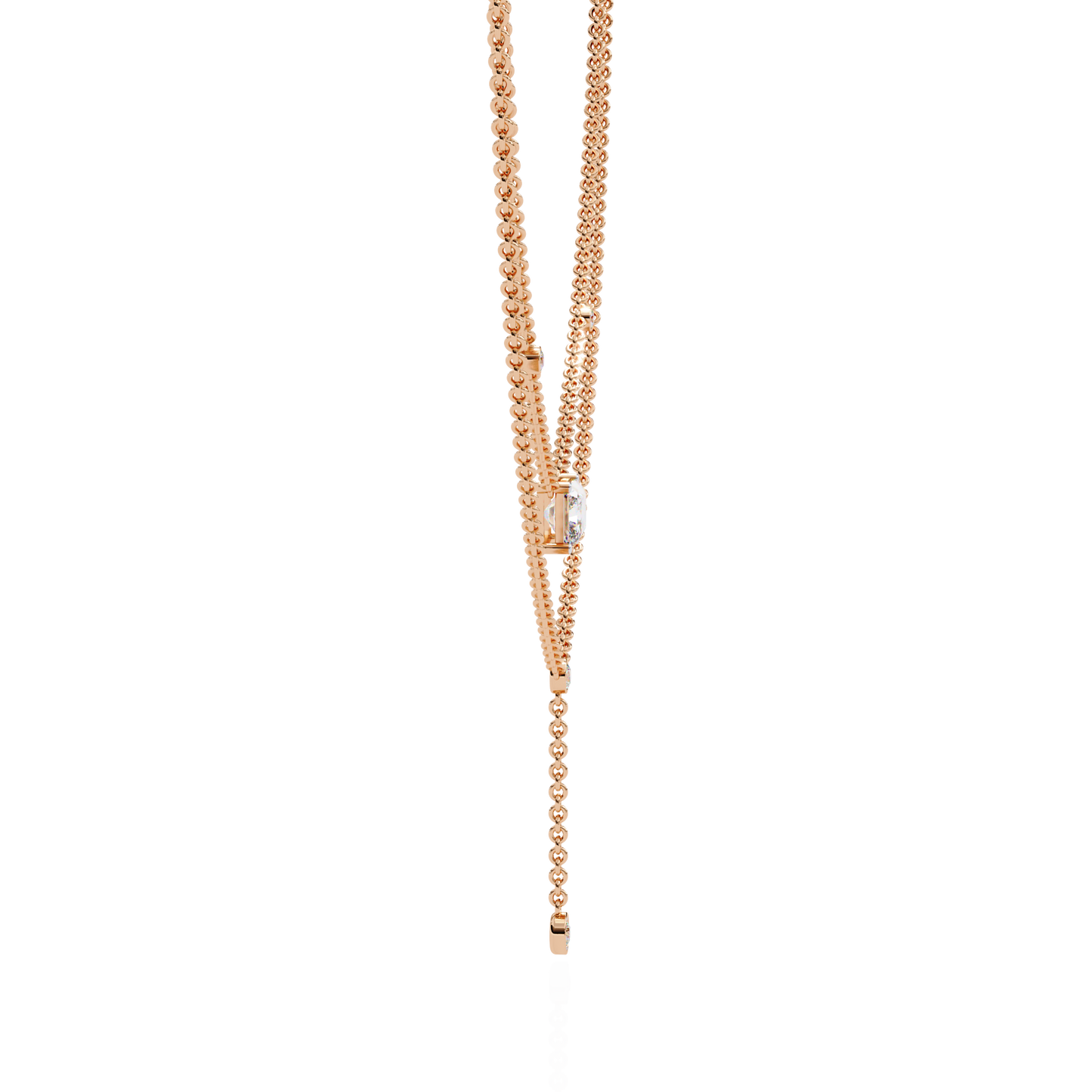 18k Solid Gold Radiant And Round 1.72 Ct  Cut Lab Grown Diamond Elegant Solitaire Cluster Daily Wear Necklace - HIGHCARAT DIAMONDS
