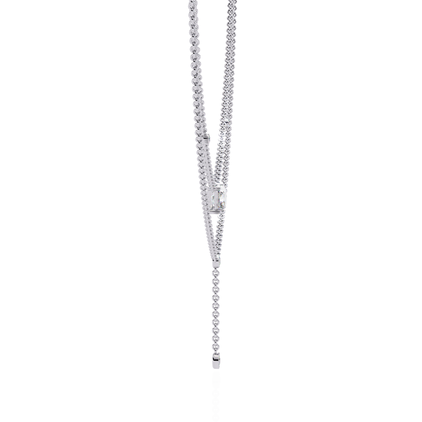 18k Solid Gold Radiant And Round 1.72 Ct  Cut Lab Grown Diamond Elegant Solitaire Cluster Daily Wear Necklace - HIGHCARAT DIAMONDS
