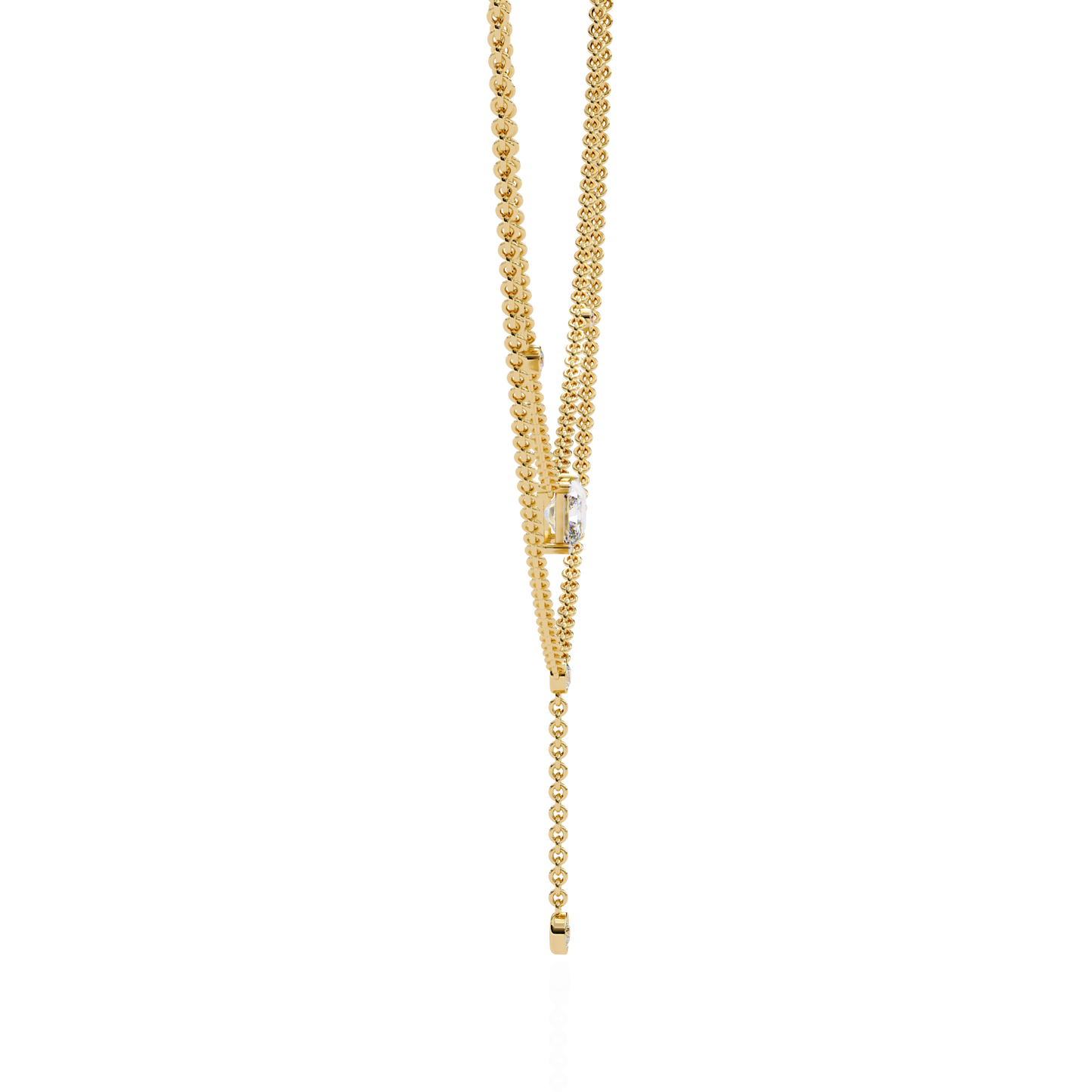18k Solid Gold Radiant And Round 1.72 Ct  Cut Lab Grown Diamond Elegant Solitaire Cluster Daily Wear Necklace - HIGHCARAT DIAMONDS