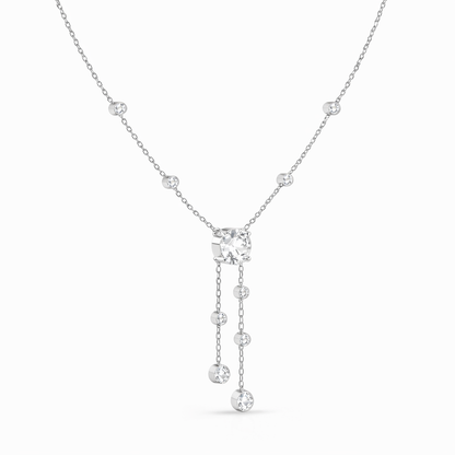 18k Solid Gold  Round Cut Lab Grown White Colorless  Diamond Art Deco Vintage Party Wear Anek Necklace - HIGHCARAT DIAMONDS