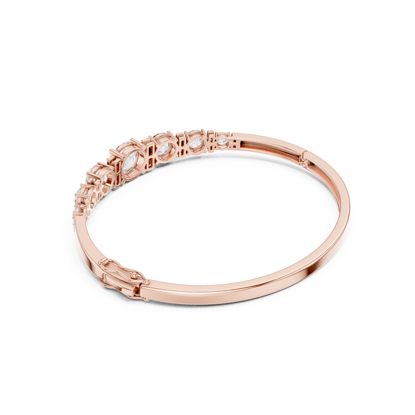 18k Solid Rose Gold 5.40CT Round Cut Lab Grown Diamond Wedding Bracelet - HIGHCARAT DIAMONDS