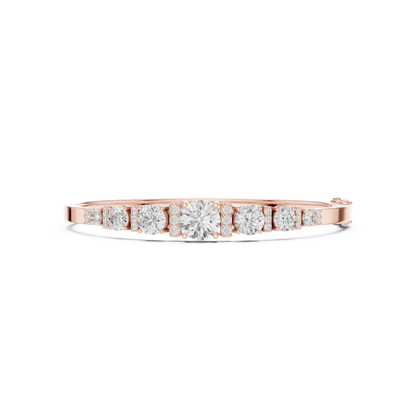 18k Solid Rose Gold 5.40CT Round Cut Lab Grown Diamond Wedding Bracelet - HIGHCARAT DIAMONDS