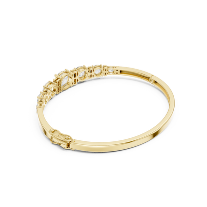 18k Solid Rose Gold 5.40CT Round Cut Lab Grown Diamond Wedding Bracelet - HIGHCARAT DIAMONDS