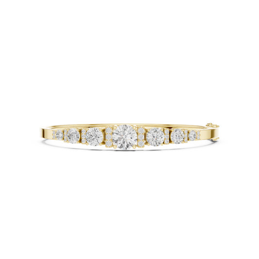 18k Solid Rose Gold 5.40CT Round Cut Lab Grown Diamond Wedding Bracelet - HIGHCARAT DIAMONDS