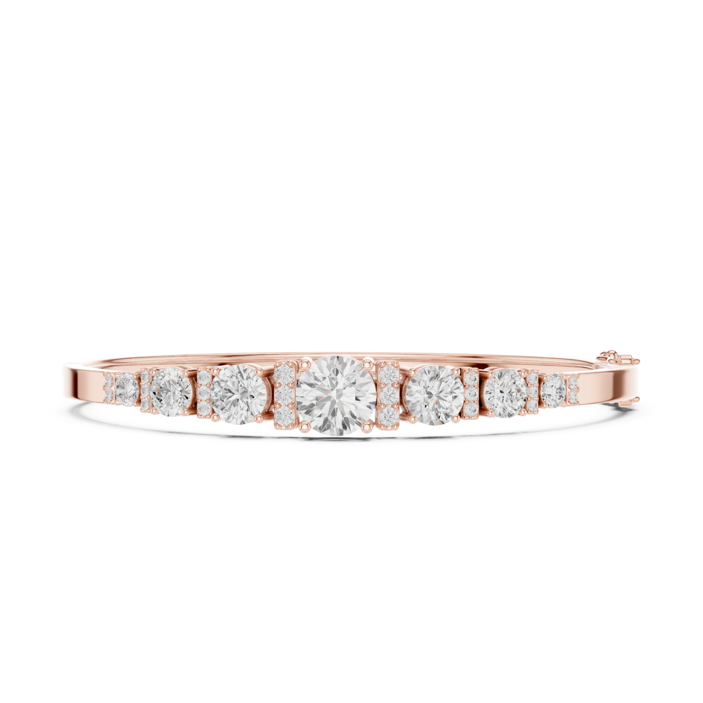 18k Solid Rose Gold 5.40CT Round Cut Lab Grown Diamond Wedding Bracelet - HIGHCARAT DIAMONDS