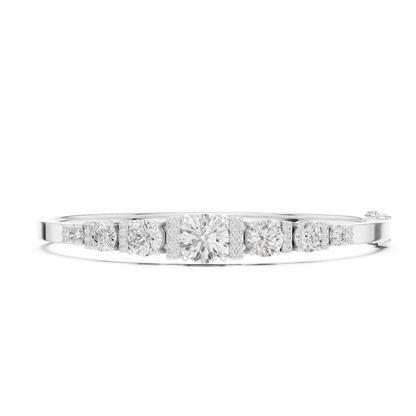 18k Solid Rose Gold 5.40CT Round Cut Lab Grown Diamond Wedding Bracelet - HIGHCARAT DIAMONDS