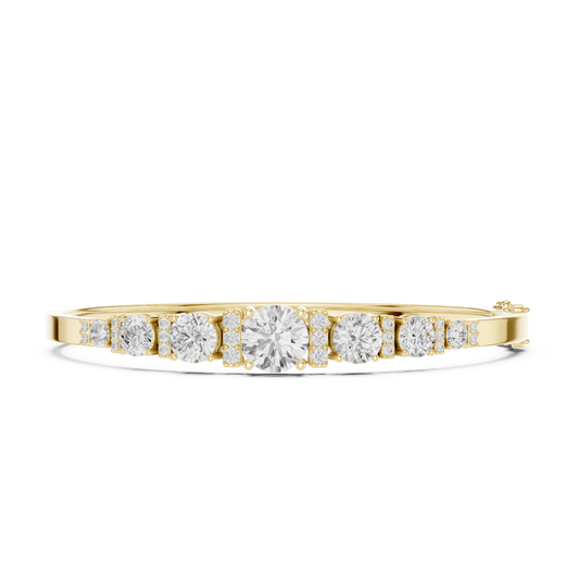 18k Solid Rose Gold 5.40CT Round Cut Lab Grown Diamond Wedding Bracelet - HIGHCARAT DIAMONDS
