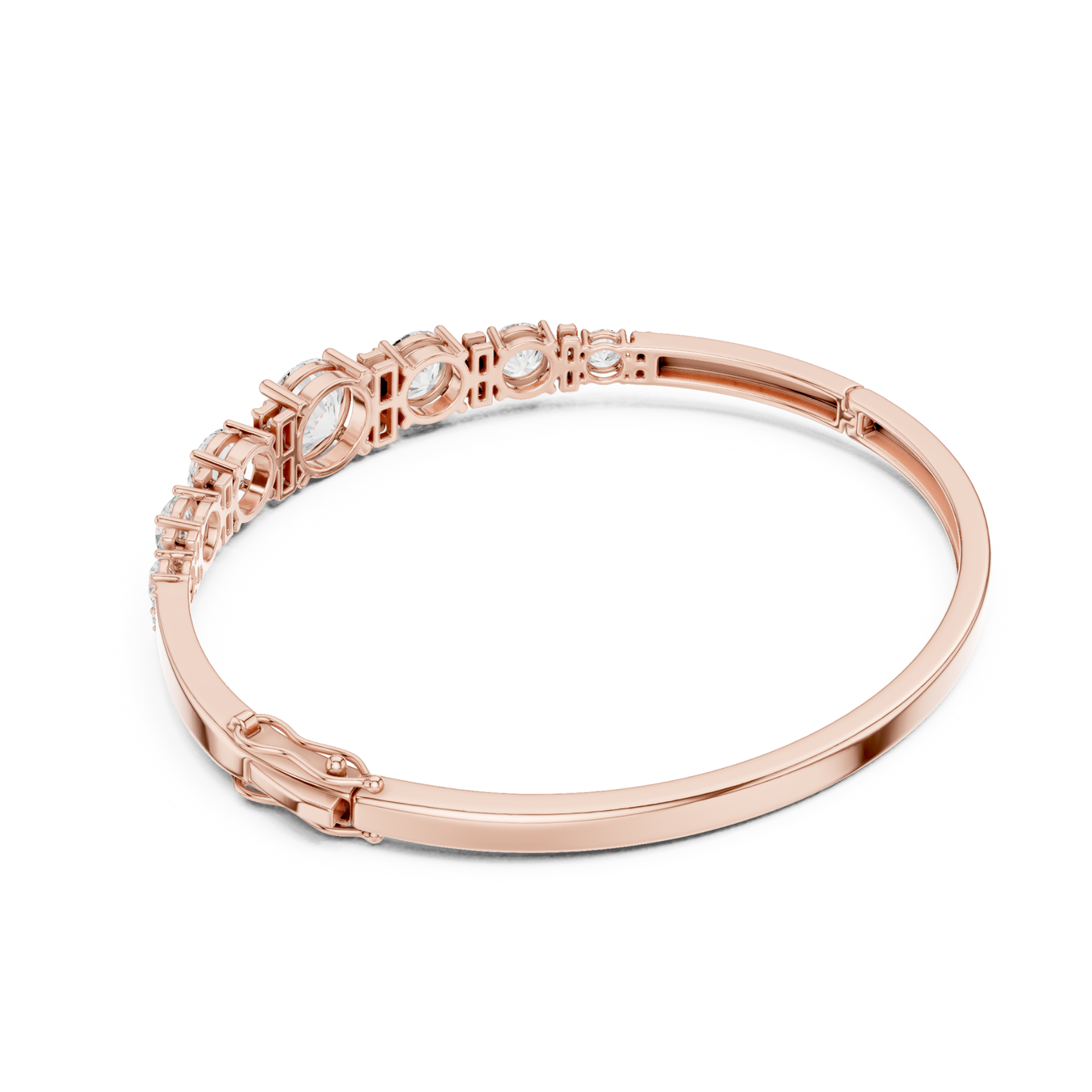 18k Solid Rose Gold 5.40CT Round Cut Lab Grown Diamond Wedding Bracelet - HIGHCARAT DIAMONDS