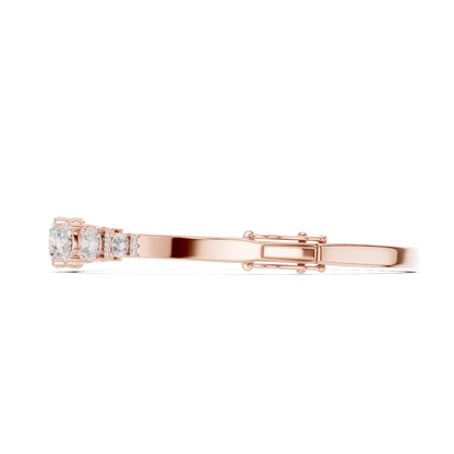 18k Solid Rose Gold 5.40CT Round Cut Lab Grown Diamond Wedding Bracelet - HIGHCARAT DIAMONDS