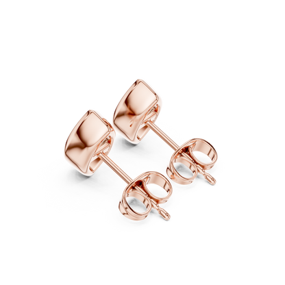18k Solid Yellow Gold Marquise Cut 1.00Ct Lab Grown Diamond Art Deco Dainty Bezel Set Stud Earring - HIGHCARAT DIAMONDS