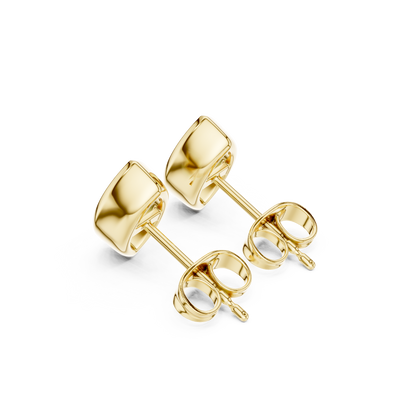 18k Solid Yellow Gold Marquise Cut 1.00Ct Lab Grown Diamond Art Deco Dainty Bezel Set Stud Earring - HIGHCARAT DIAMONDS