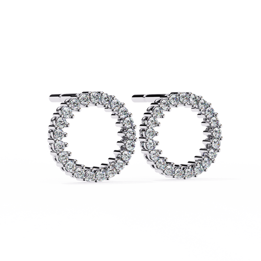 Round Cut Lab Grown Diamond Circle Shape Antique Delicate Prong Set Bridesmaid Stud Earring Gift For Women's