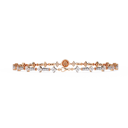 Round Cut Lab Grown Diamond Unique Delicate Classic Wedding Tennis Bracelet Gift For Women's