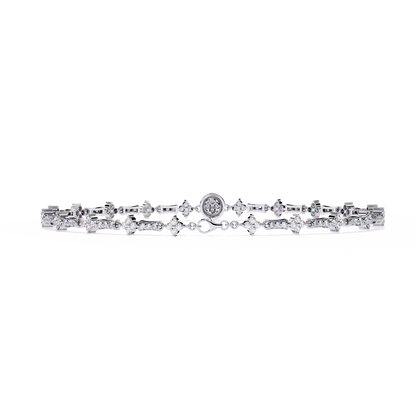 Round Cut Lab Grown Diamond Unique Delicate Classic Wedding Tennis Bracelet Gift For Women's