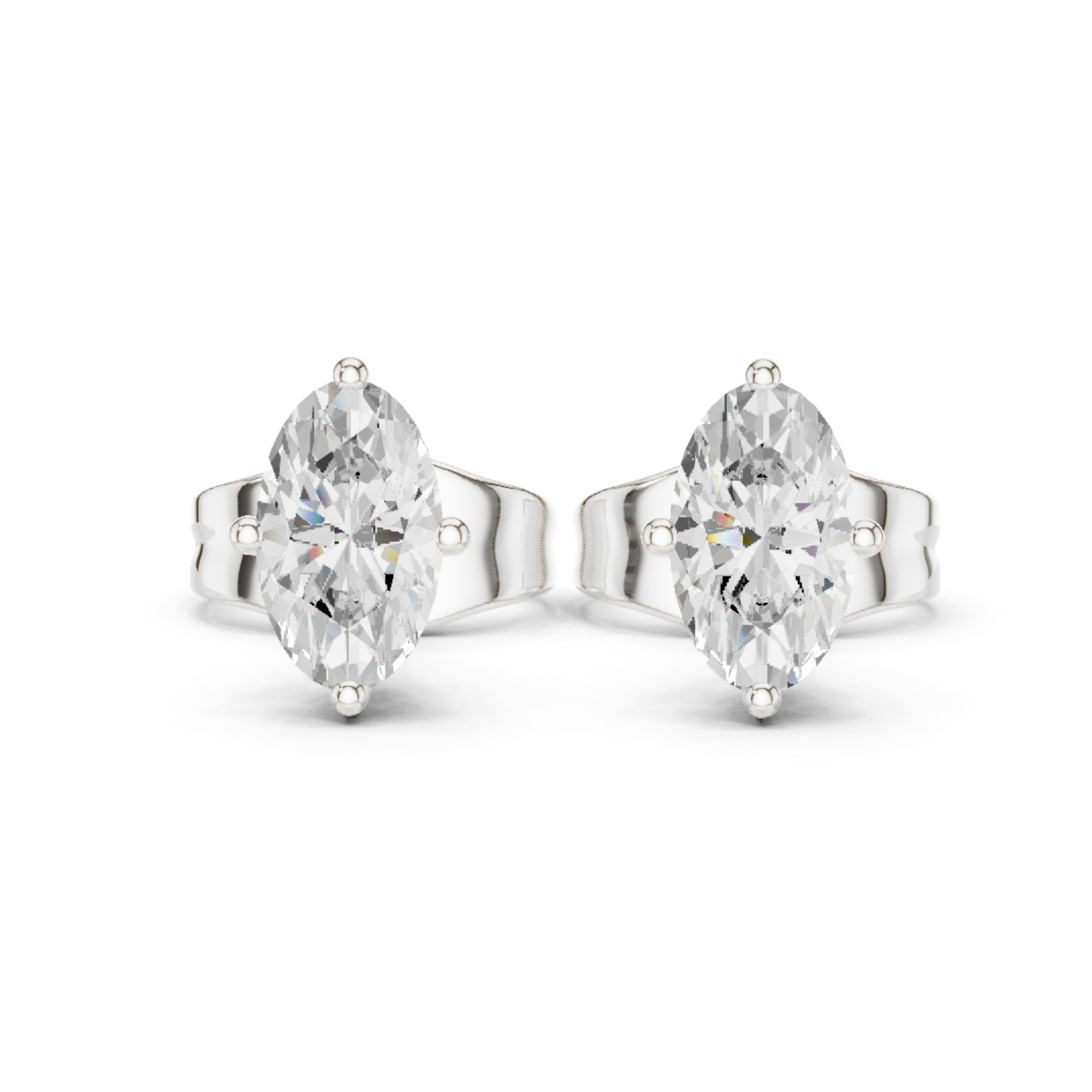 Oval Cut Lab Grown Diamond Solitaire 4 Prong Set Stud Earring