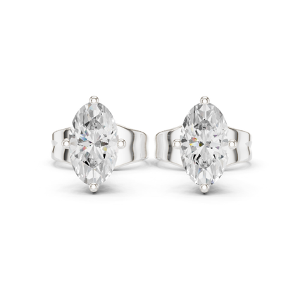 Oval Cut Lab Grown Diamond Solitaire 4 Prong Set Stud Earring
