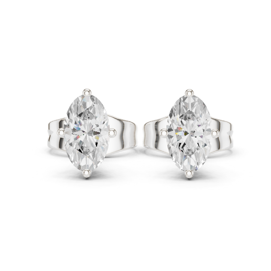 Oval Cut Lab Grown Diamond Solitaire 4 Prong Set Stud Earring