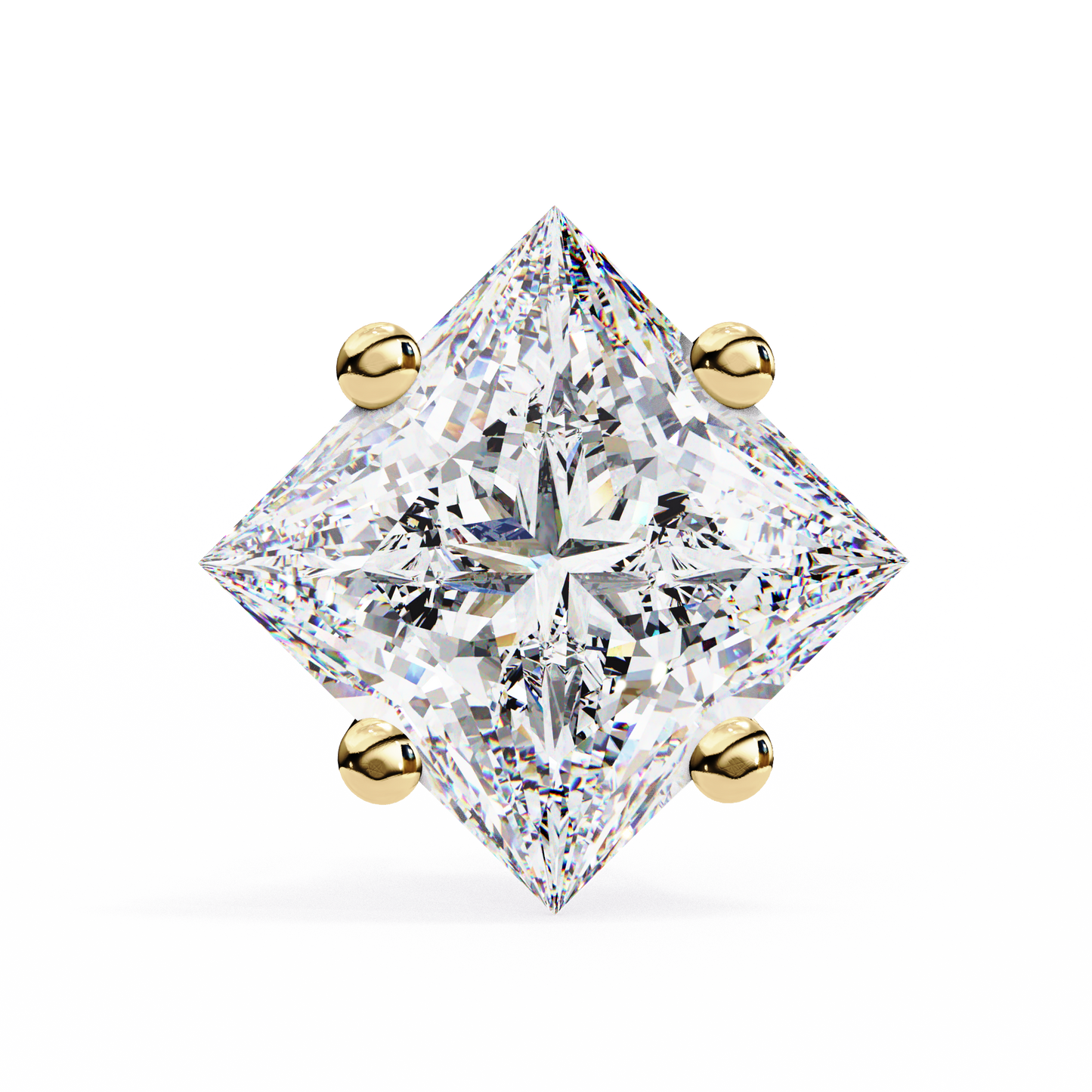 2.39Ct Princess Cut Top Grade Diamond Prong Set Solitaire Dainty Sparkling Stud Daily Wear Earring For Women's