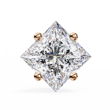 2.39Ct Princess Cut Top Grade Diamond Prong Set Solitaire Dainty Sparkling Stud Daily Wear Earring For Women's