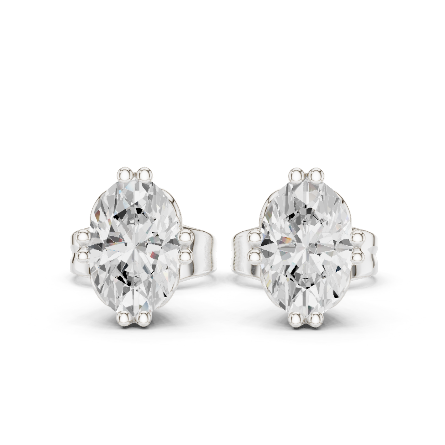 Oval Lab Grown Diamond Solitaire Rose Gold Stud Earring