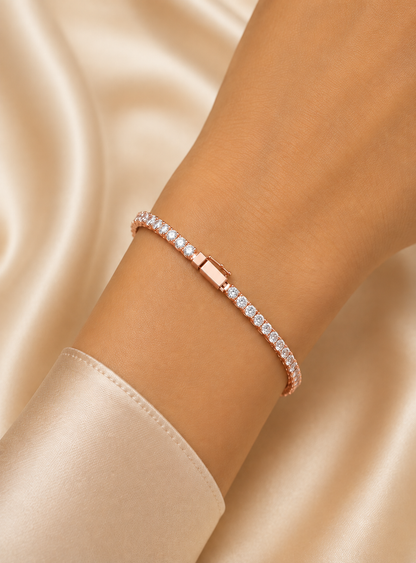 3.98 Ct Round Cut Diamond Channel Set Tennis Bracelet