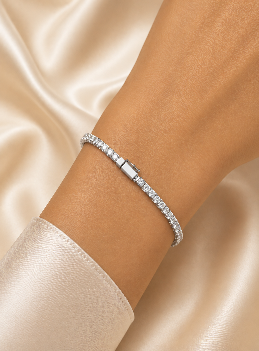 3.98 Ct Round Cut Diamond Channel Set Tennis Bracelet
