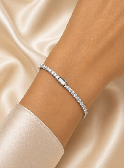 3.98 Ct Round Cut Diamond Channel Set Tennis Bracelet