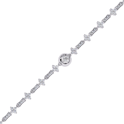 Round Cut Lab Grown Diamond Unique Delicate Classic Wedding Tennis Bracelet Gift For Women's