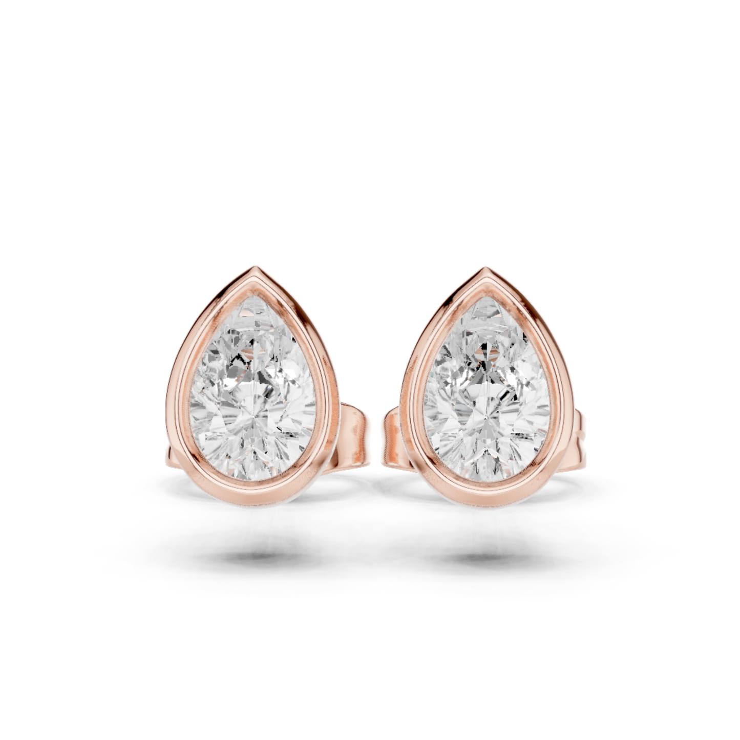 Pear Cut Lab Grown Diamond Vintage Stud Earrings