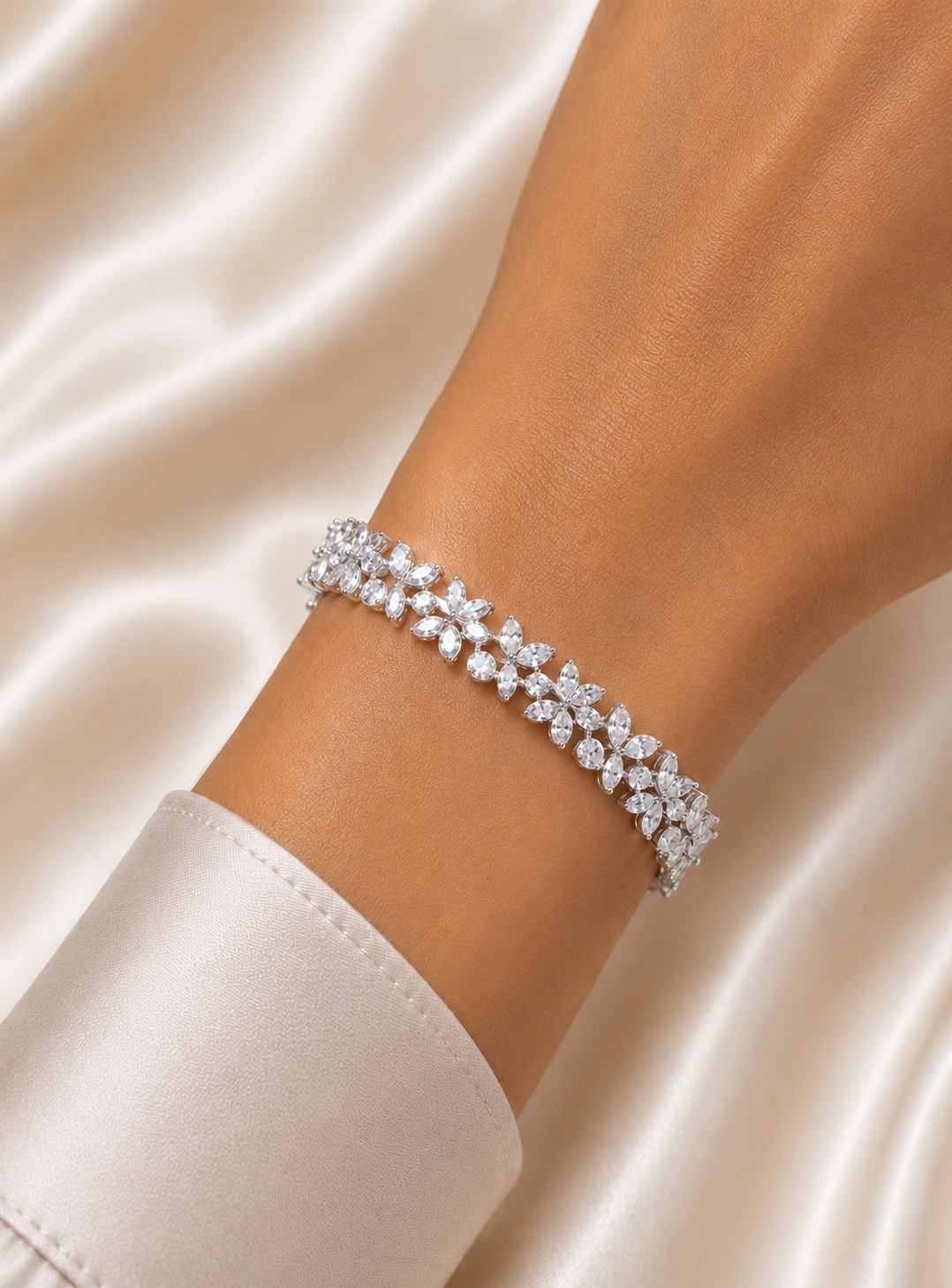 Marquise Lab Grown Diamond Floral Bracelet