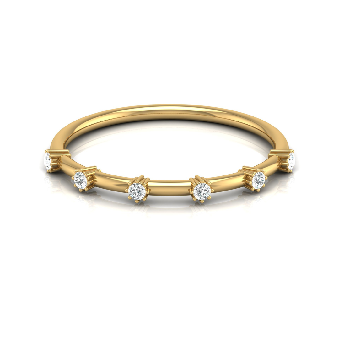 Dainty 0.08 CT Round Diamond Band Ring for Womens Comfortable and Stylish
