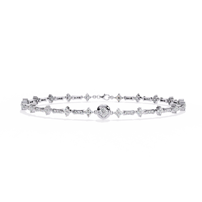 Round Cut Lab Grown Diamond Unique Delicate Classic Wedding Tennis Bracelet Gift For Women's