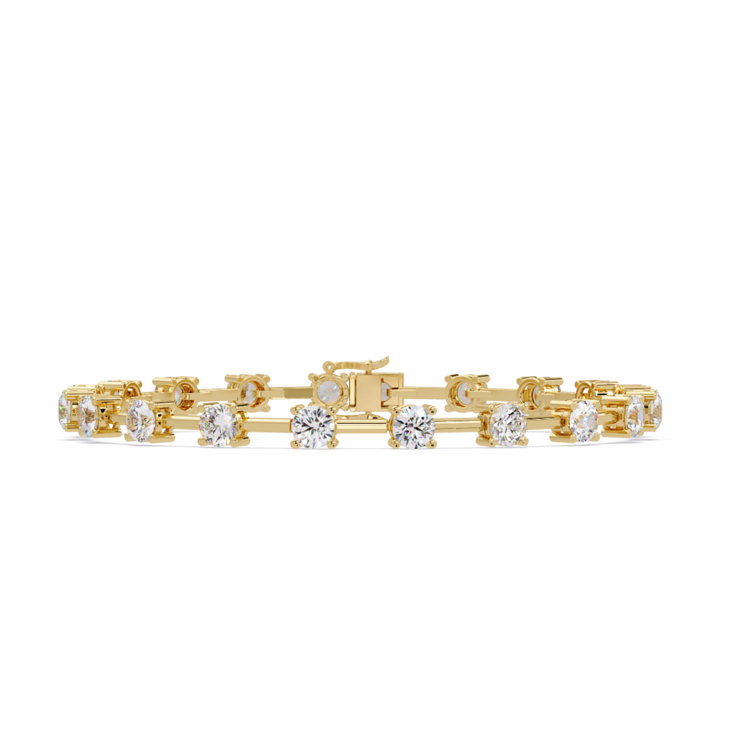 Floating Lab Grown Round Diamond Line Bracelet