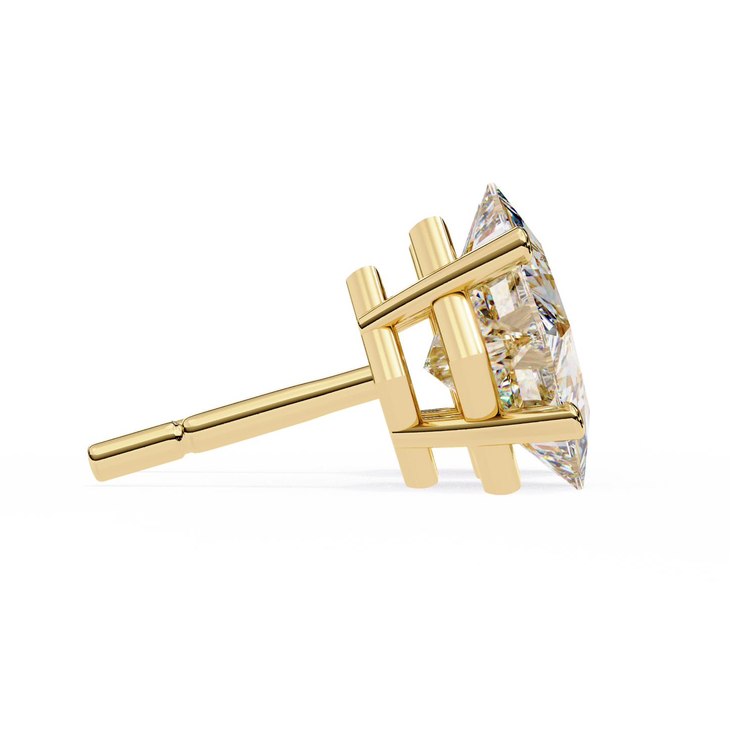 2.39Ct Princess Cut Top Grade Diamond Prong Set Solitaire Dainty Sparkling Stud Daily Wear Earring For Women's