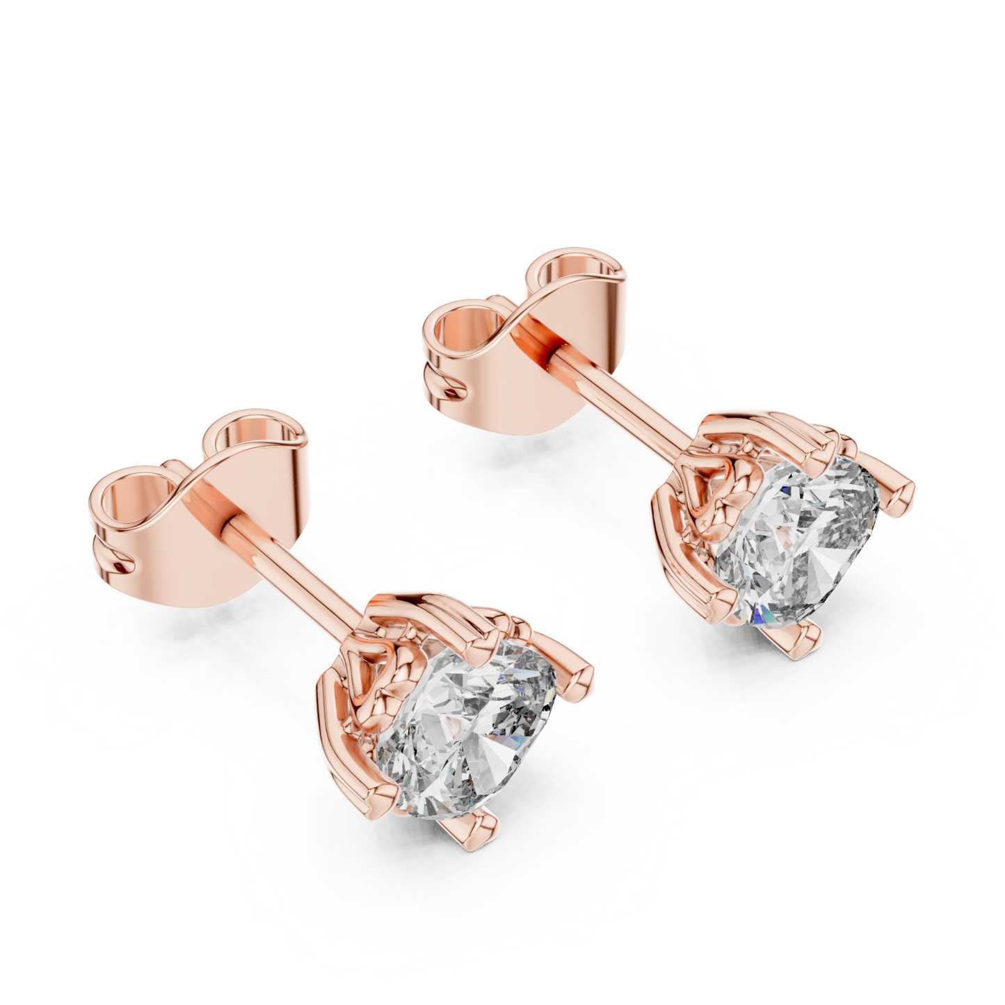 1.40 Ct Cushion Cut Lab Grown Diamond 4 Prong Earrings