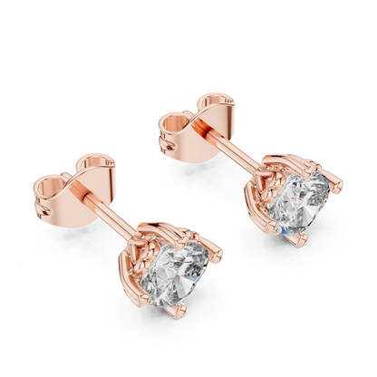 1.40 Ct Cushion Cut Lab Grown Diamond 4 Prong Earrings
