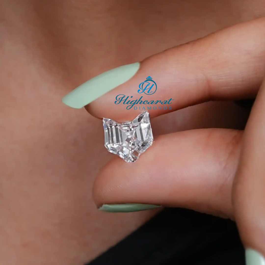 Cat Shape Loose Diamond, Delicate Vintage White Colorless Stunning Lab Grown Diamond Use For All Jewelry
