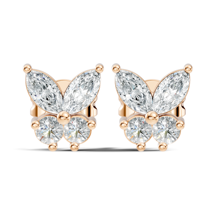 Marquise Cut Lab Grown Butterfly Shape Stud Diamond Earring