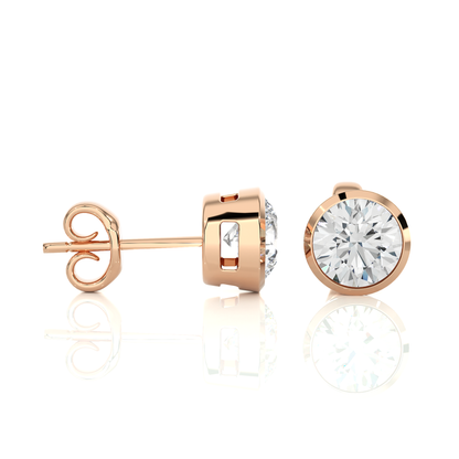 1.18 Ct Round Certified Diamond Stud Earrings