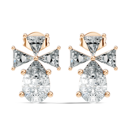 Triangle & Pear Lab Grown Diamond Vinatge Stud Earring