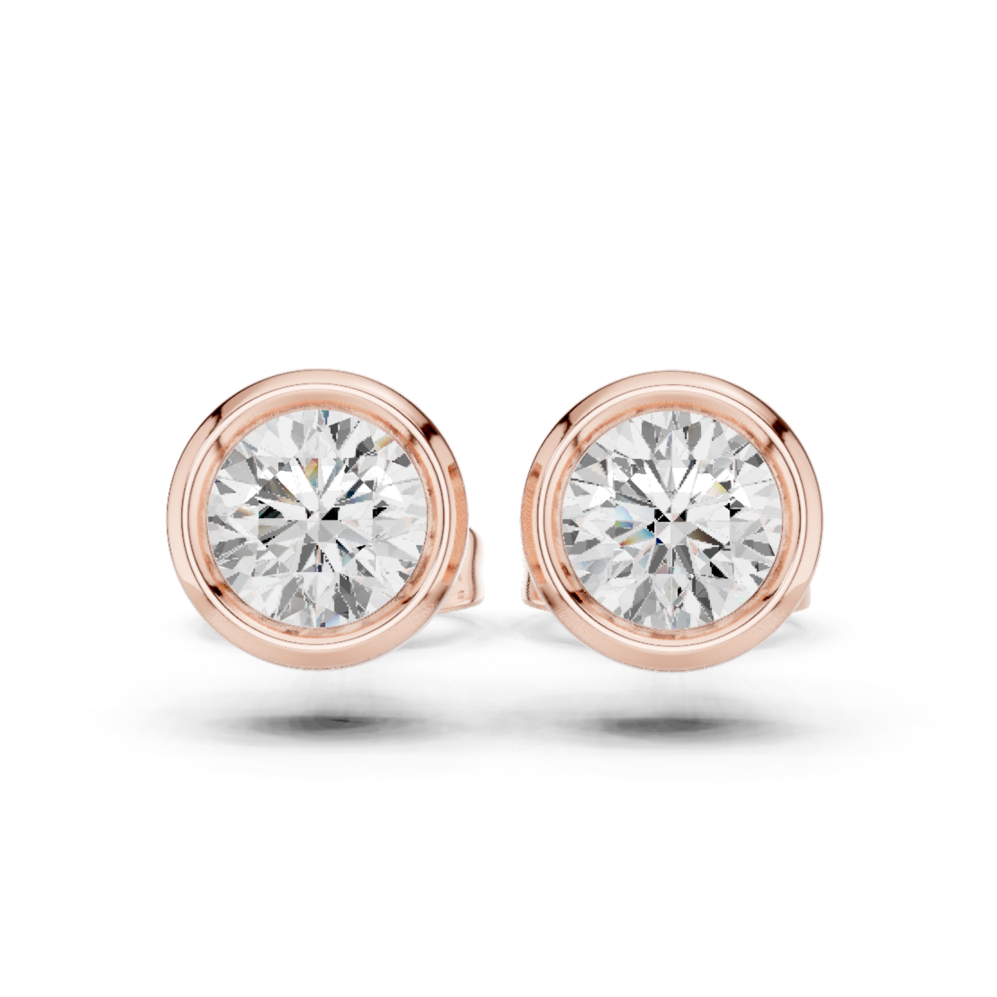 Round Cut Lab Grown Diamond Classic Stud Earrings