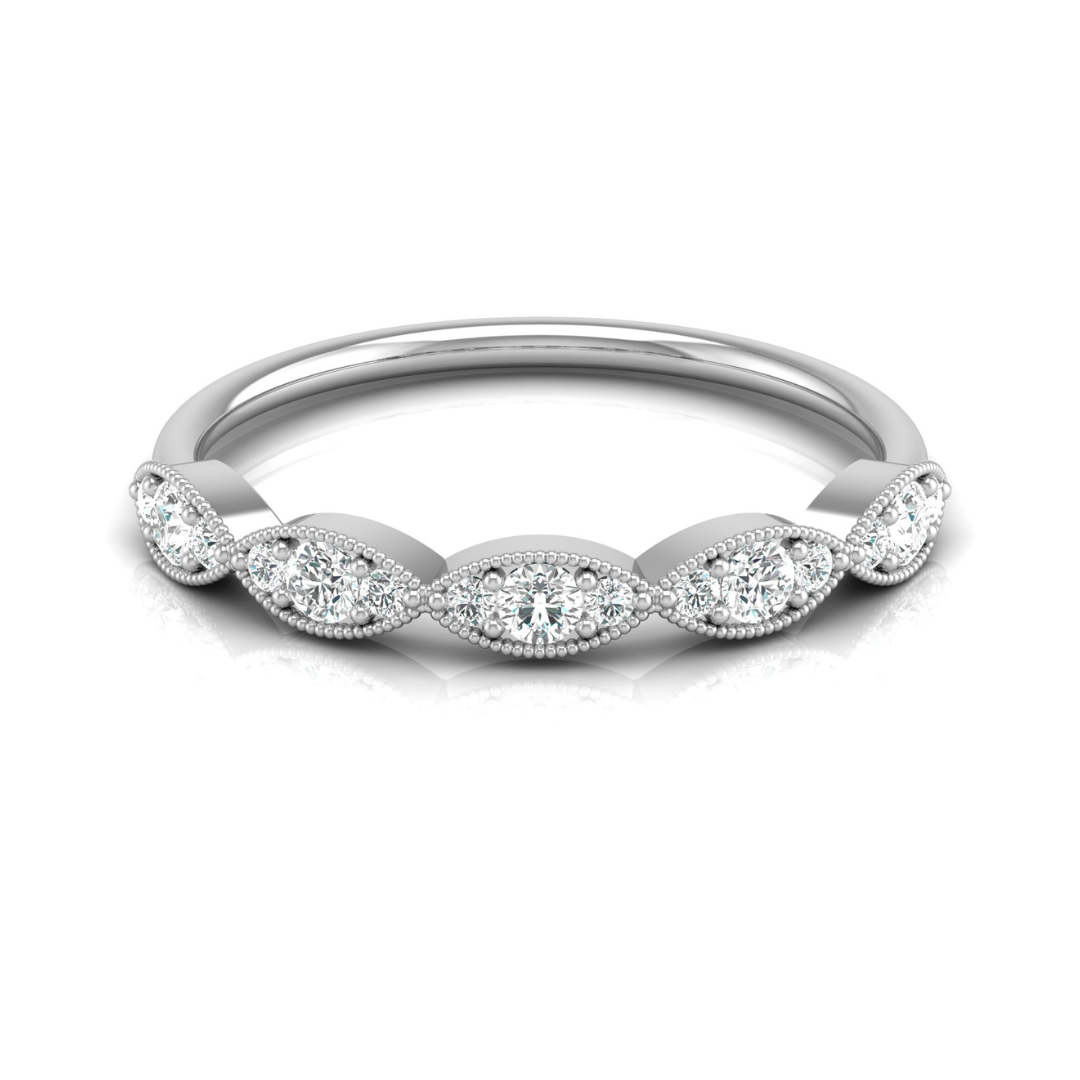 Dainty 0.28 CT Round Diamond Eternity Band Ring Women's Jewelry