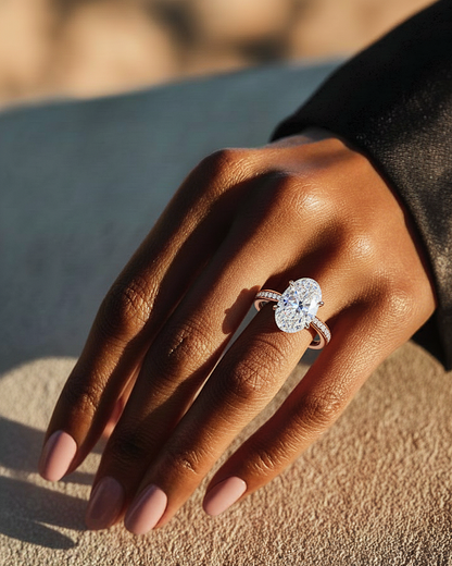 Oval Cut Lab Diamond Engagement Ring