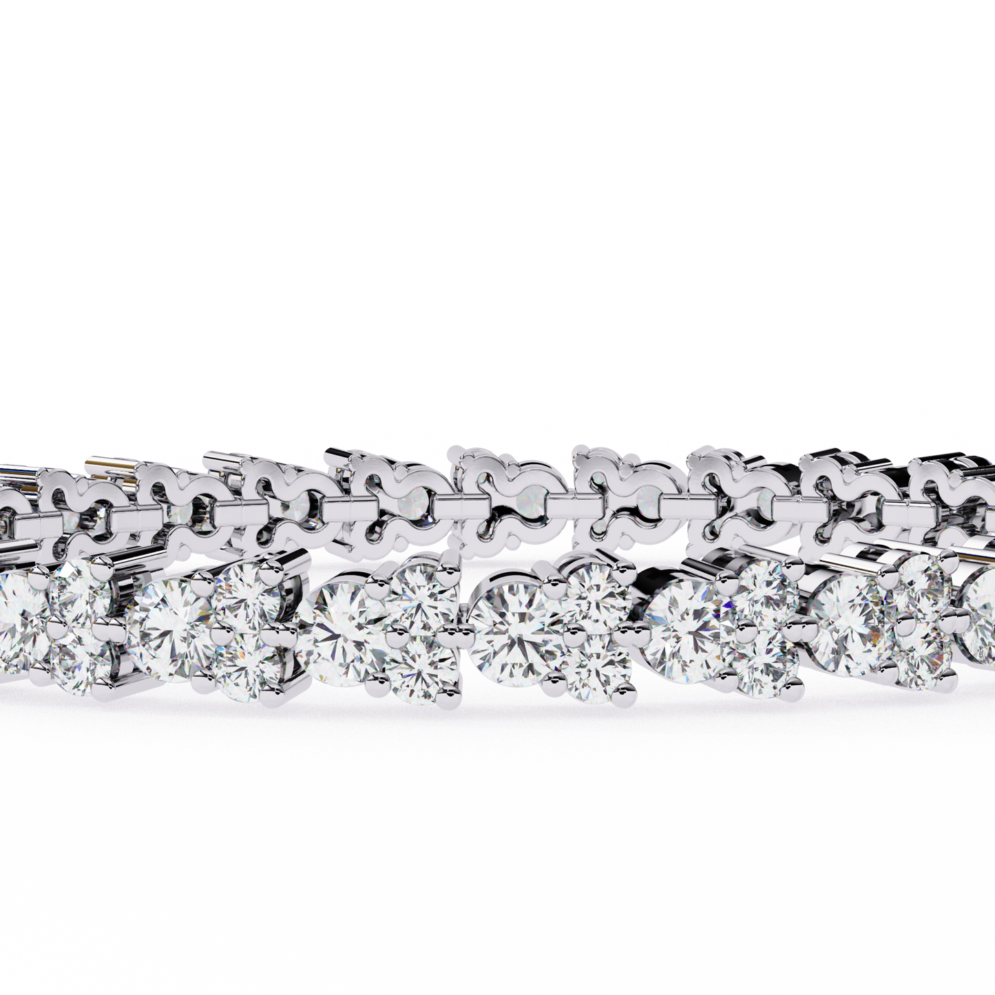 2.00Ct Round Cut High Quality Diamond Antique Delicate Three Stone Sparkling Bridesmaid Tennis Bracelet Gift For Her - HIGHCARAT DIAMONDS