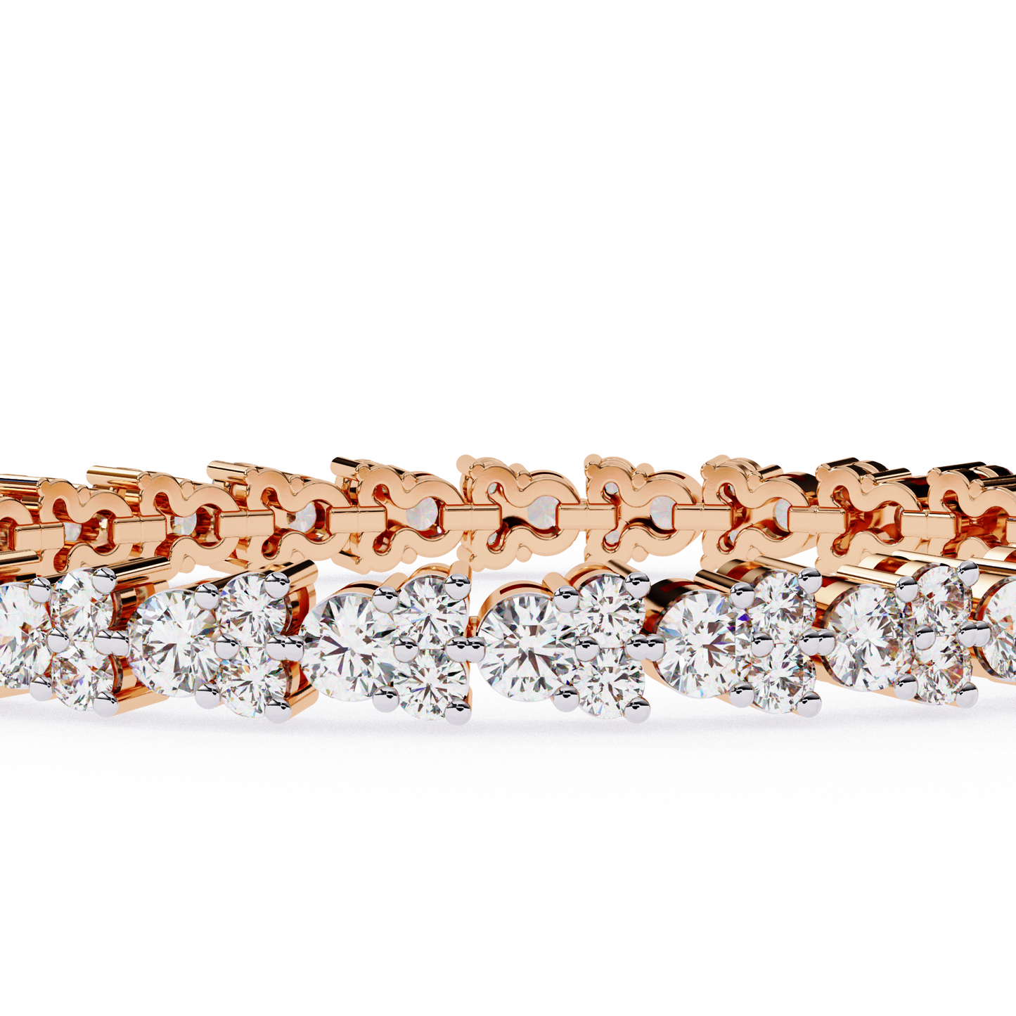 2.00Ct Round Cut High Quality Diamond Antique Delicate Three Stone Sparkling Bridesmaid Tennis Bracelet Gift For Her - HIGHCARAT DIAMONDS