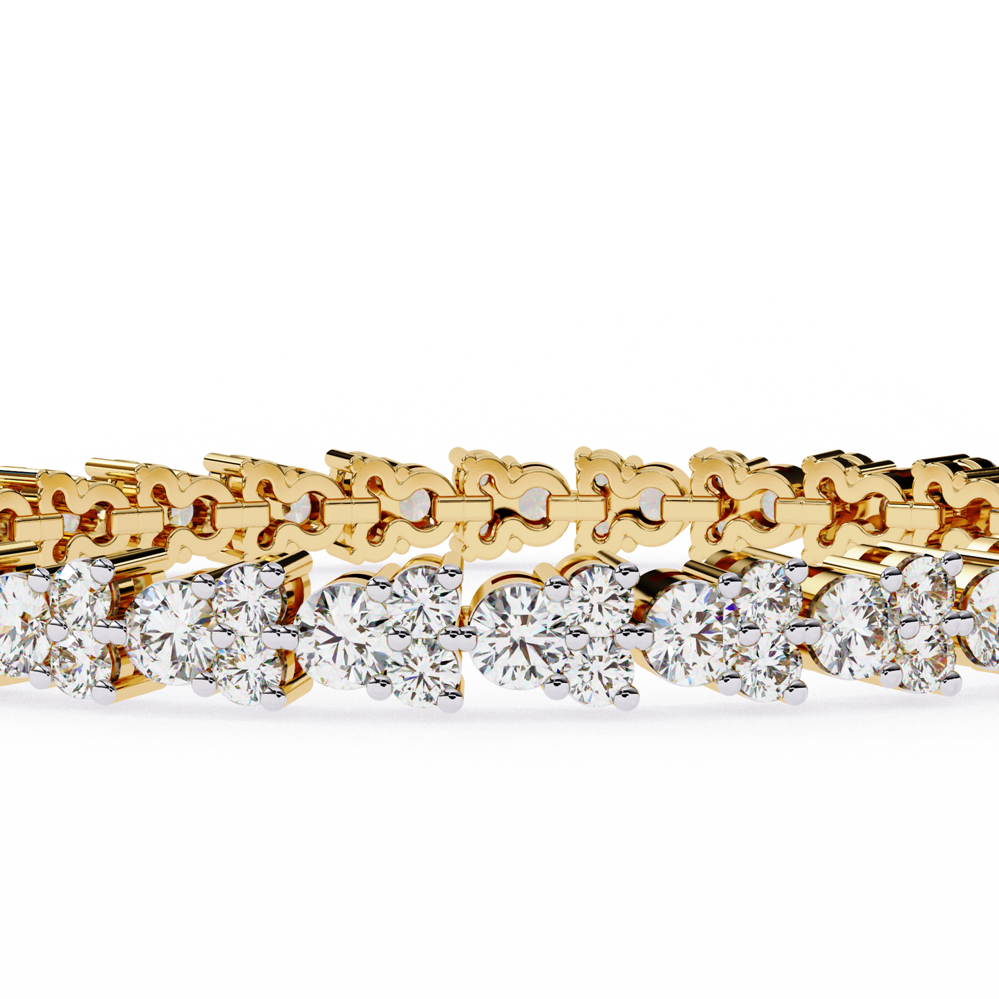 2.00Ct Round Cut High Quality Diamond Antique Delicate Three Stone Sparkling Bridesmaid Tennis Bracelet Gift For Her - HIGHCARAT DIAMONDS
