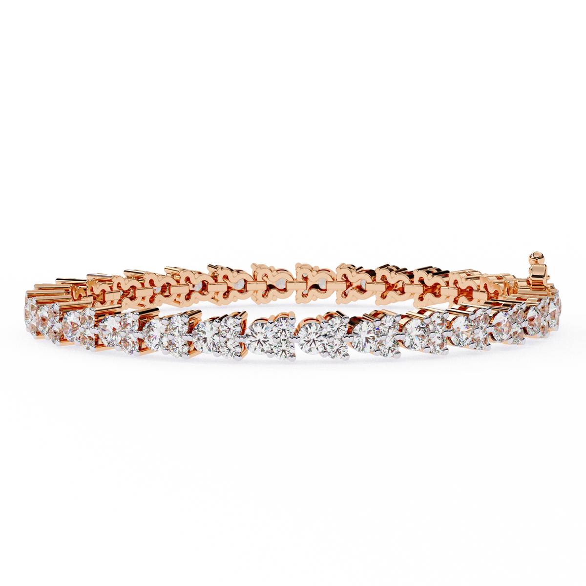 2.00Ct Round Cut High Quality Diamond Antique Delicate Three Stone Sparkling Bridesmaid Tennis Bracelet Gift For Her - HIGHCARAT DIAMONDS