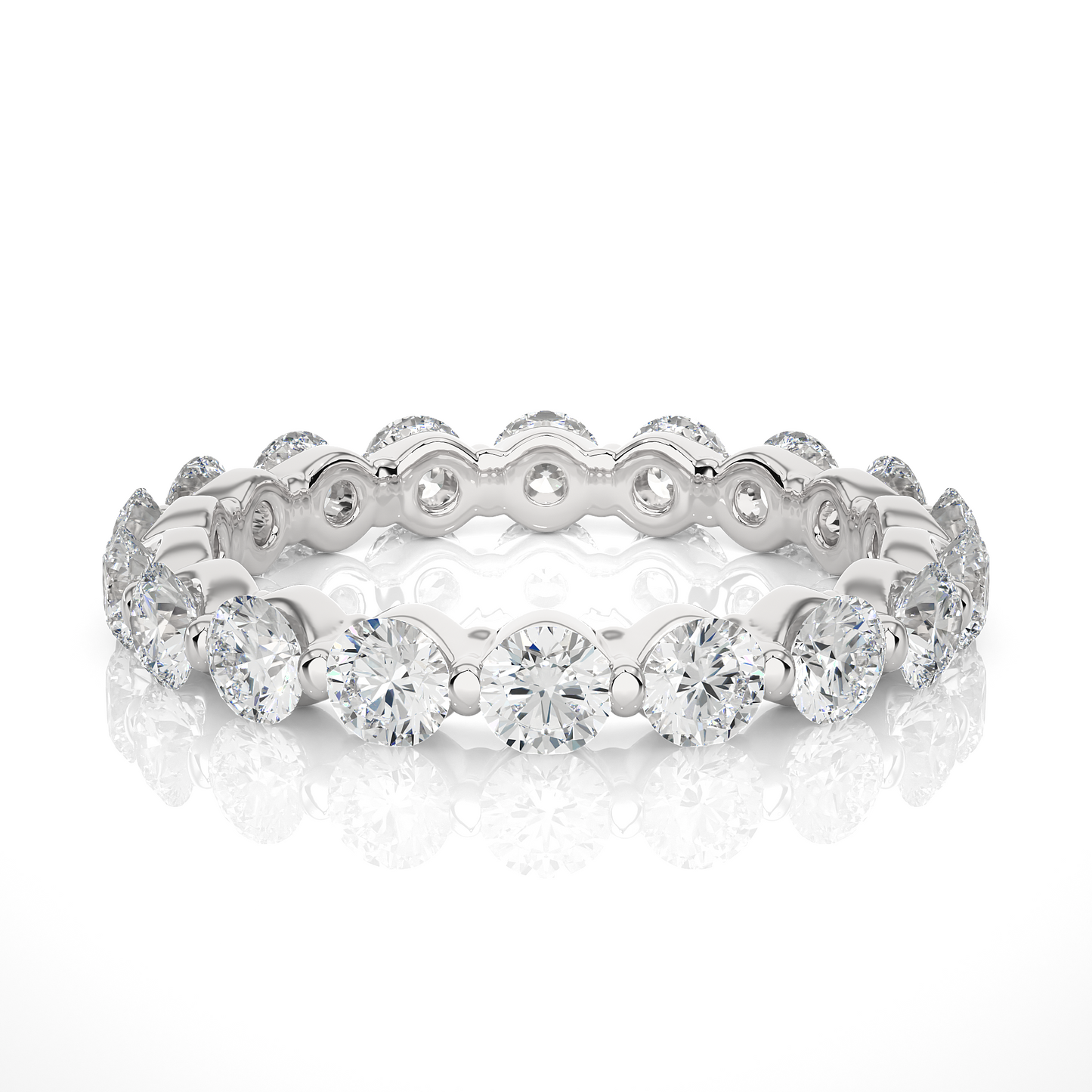 2.01 CT Round Natural & Lab Grown Diamond Very Classic Eternity Band Ring Perfect For Everyday Wear - HIGHCARAT DIAMONDS