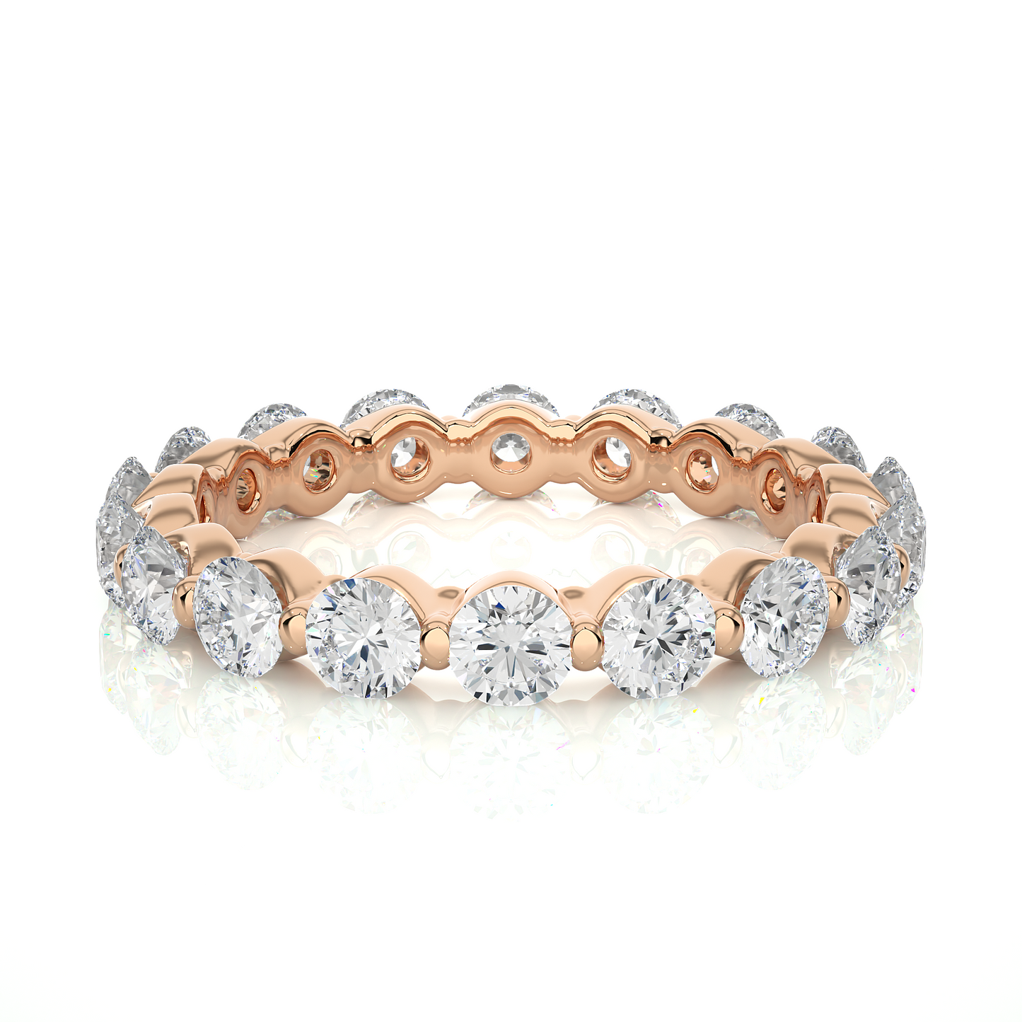 2.01 CT Round Natural & Lab Grown Diamond Very Classic Eternity Band Ring Perfect For Everyday Wear - HIGHCARAT DIAMONDS